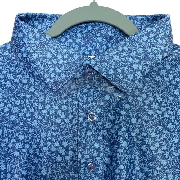 Collars & Co. Other - Collars & Co Polo Shirt Mens 2XL Blue Oversized Floral Preppy Stretch Dress NEW